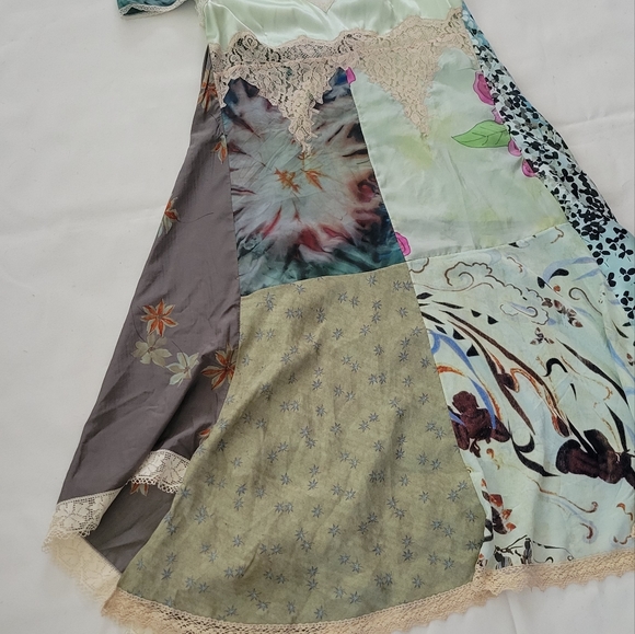 MARINE SERRE Silk Scarves Open Shoulder Flowy Midi Dress - Picture 7 of 16